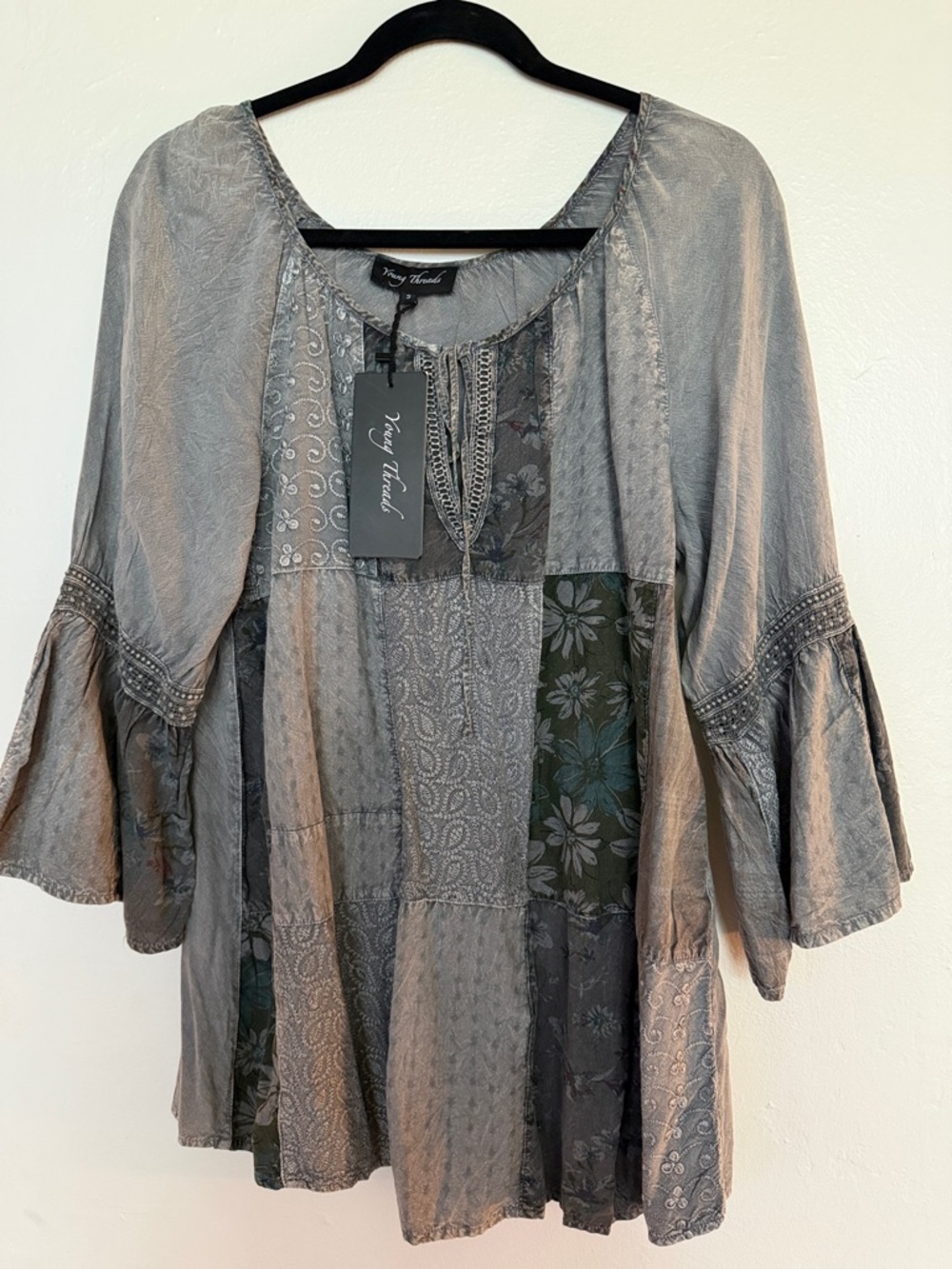 Very Threads Patchwork Boho Tunic NWT